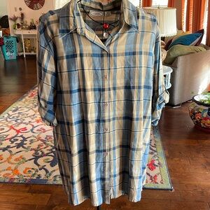 🍄‍🟫🍄‍🟫🍄‍🟫3 for 12$🍄‍🟫🍄‍🟫🍄‍🟫Plus Size Plaid Button Up Shirt